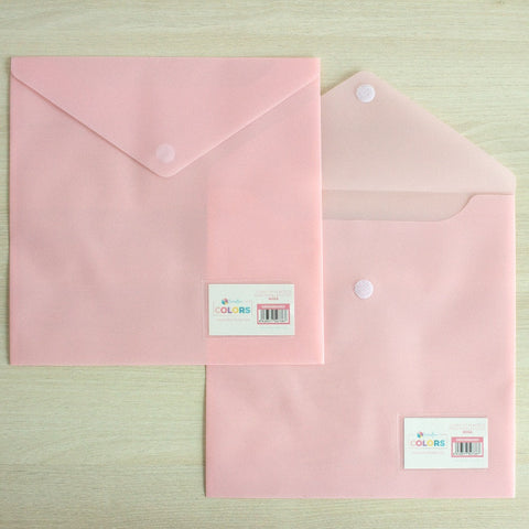 Kimidori- pink  plastic envelope for papers 12x12"