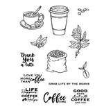 Kokorosa- Coffee Time Theme Dies with Stamps Set