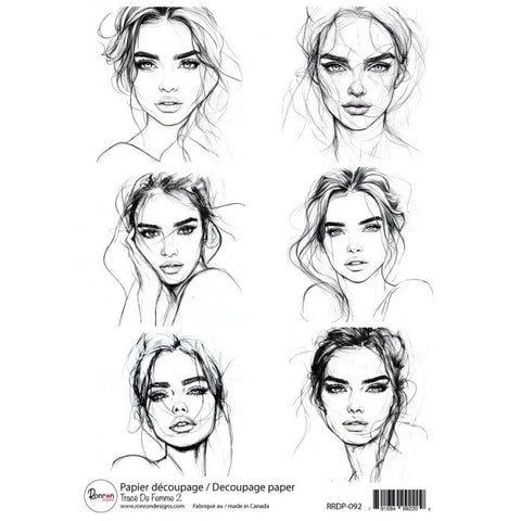 Ronron designs -Papier de riz: Tracé De Femme 2