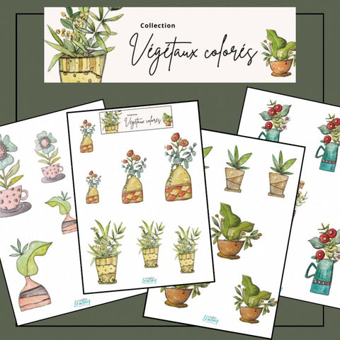 Ronron Designs -  Éphémères à découper Marika Lemay: Végétaux Colorés
