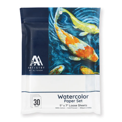 Altenew Watercolor Paper Set (Cold Pressed, 5" x 7" Loose Sheets, 30 sheets/set)