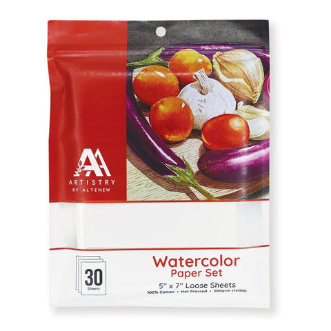 Altenew Watercolor Paper Set (Hot Pressed, 5" x 7" Loose Sheets, 30 sheets/set)