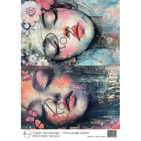 Ronron designs -Papier de riz:  Pensive