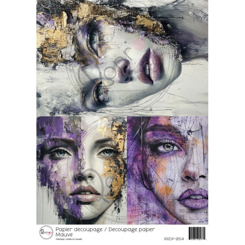 Ronron designs -Papier de riz: Mauve