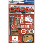 Reminisce - Canada - Jet Setters Country Dimensional Stickers 4.5"X7.5"