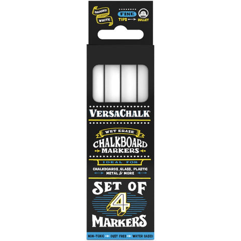 LC VersaChalk Fine Liquid Chalk Markers 4/Pkg White