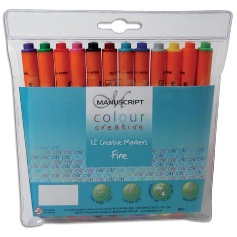 LC Manuscript Colour Creative Markers Fine Tip 12/Pkg