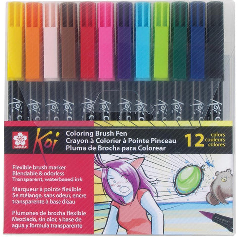 Koi Coloring Brush Pens 12/Pkg