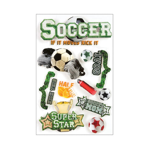 Paper House 3D Stickers 4.5"X7.5" - Soccer