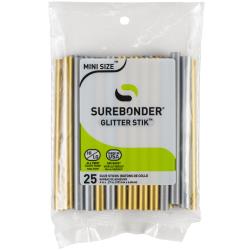 Mini Glue Sticks .27"X4" 25/Pkg Gold & Silver