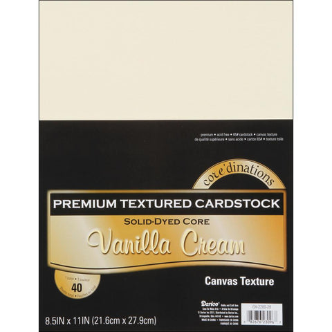 Core'dinations Value Pack Canvas Cardstock 8.5"X11" 40/Pkg Vanilla Cream