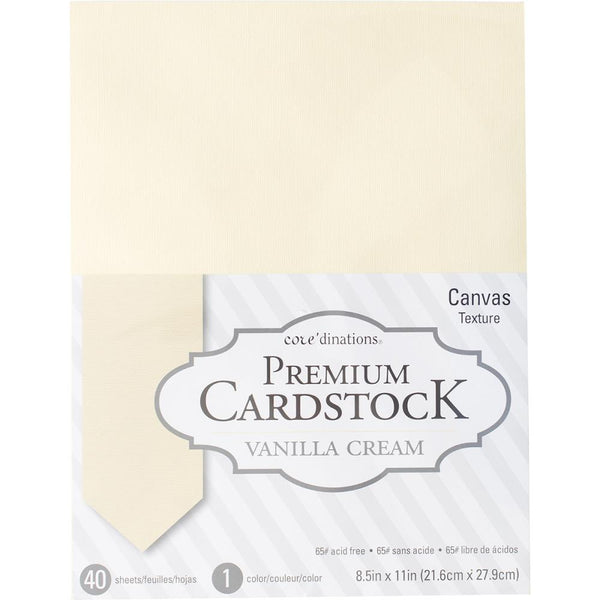 Core'dinations Value Pack Smooth Cardstock 8.5X11 40/Pkg-Vanilla