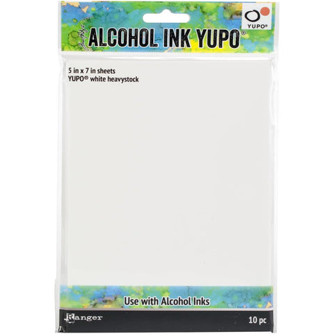 Tim Holtz Alcohol Ink Heavyweight White Yupo Paper 144lb 10/Pkg 5"X7"