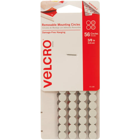 Velcro® Brand Removable Mounting Circles .375" 56/Pkg