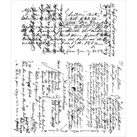 Tim Holtz Cling Stamps 7"X8.5" - Ledger Script
