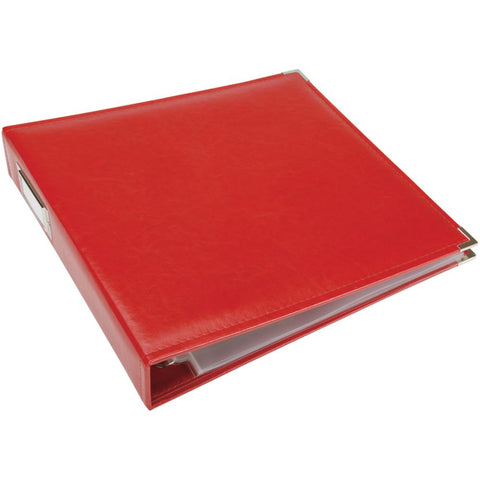 We R Classic Leather D-Ring Album 12"X12" - Real Red