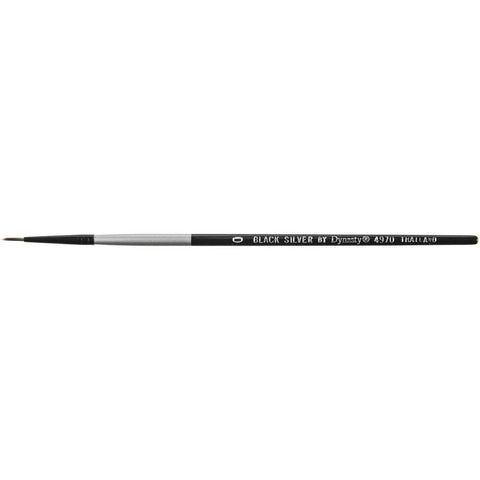 Black Silver Short Handle Brush Round, Size: 0