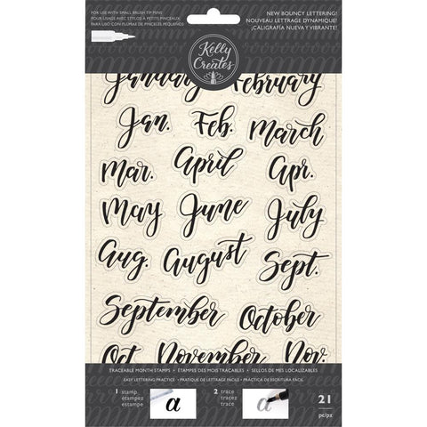 Kelly Ceates Bouncy Months - Acrylic Traceable Stamps
