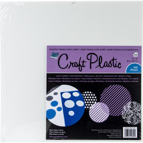 Grafix Craft Plastic Sheet 12"X12" - Frosted .010 - 25/pack