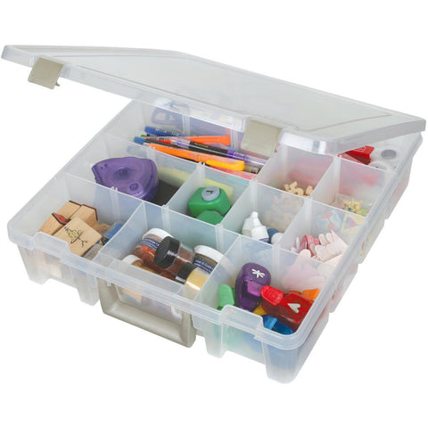 ArtBin Semi Satchel Portable Craft Organizer with 3 Dividers - Clear  Plastic Storage Case for Art & Craft Supplies