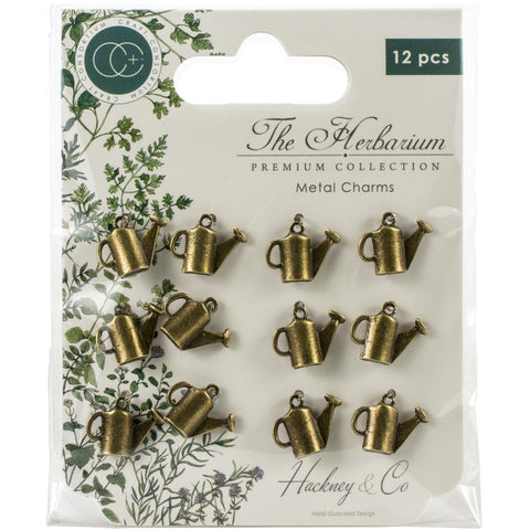S30 Craft Consortium The Herbarium Metal Charms 12/Pkg Brass Watering Can
