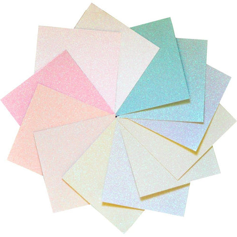 Memory Box Glitter Paper Pad 6"X6" 24/Pkg - Delicate Pastel