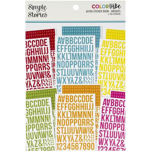 Simple Stories Color Vibe Alpha Sticker Book 12/Sheets - Brights