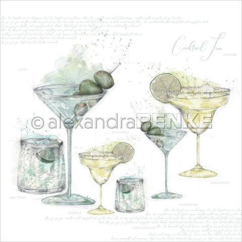 Alexandra Renke Cocktails Design Paper 12"X12" - Cocktail Time