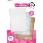 Art By Marlene Faux Leather Sheets A4 3/Pkg White, Gold & Silver