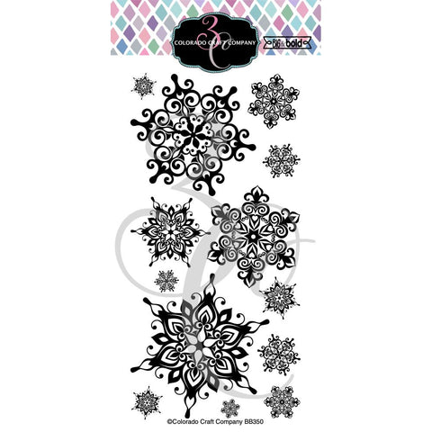 S20 Colorado Craft Company Clear Stamps 4"X8" Nordic Snowflakes-Big & Bold