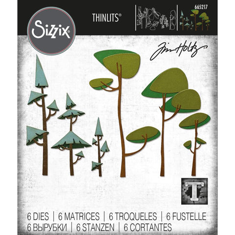 S20 Sizzix Thinlits Dies By Tim Holtz 6/Pkg Funky Trees