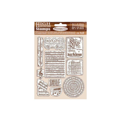 Stamperia Cling Rubber Stamp 5.5"X7" Music, Passion