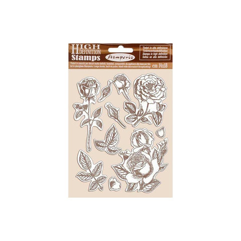 Stamperia Cling Rubber Stamp 5.5"X7" Rose, Passion