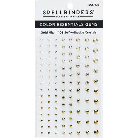 Spellbinders Color Essentials Gems 108/Pkg Gold Mix