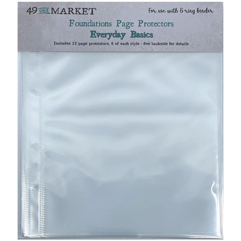 49 And Market Foundations Page Protectors 6"X8" 12/Pkg Everyday Basics