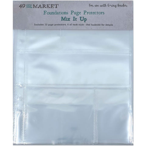 49 And Market Foundations Page Protectors 6"X8" 12/Pkg Mix It Up