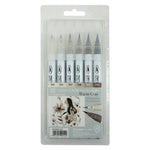 Kuretake ZIG Clean Color Real Brush Markers 6/Pkg Warm Gray