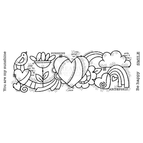 Woodware Clear Stamps 8"X2.6" Heart Border
