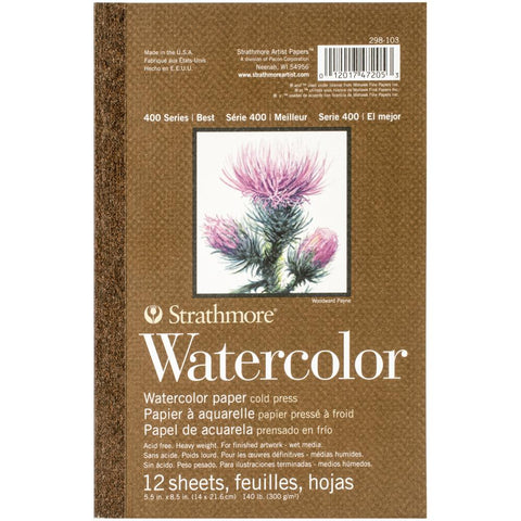Strathmore Watercolor Paper Pad 5.5"X8.5" 12 Sheets