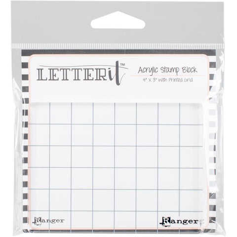 Ranger Letter It Acrylic Stamping Block 4"X3"