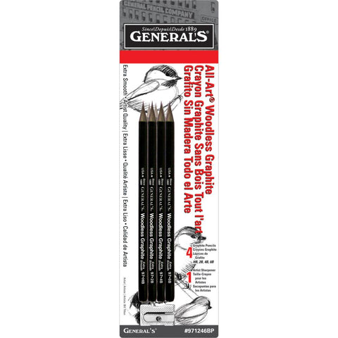 Woodless Graphite Pencils 4/Pkg 2B, 4B, 6B & HB