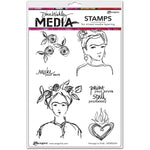 Dina Wakley Media Cling Stamps 6"X9" Homage To Frida