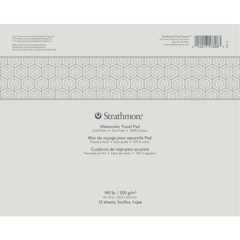 Strathmore Watercolor Travel Pad 8"X10" 12 Sheets