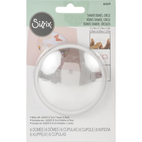 Sizzix Making Essentials Shaker Domes Circle 2.5", 6/Pkg
