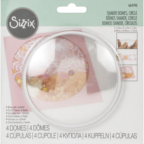 Sizzix Making Essentials Shaker Domes Circle 3.5", 4/Pkg