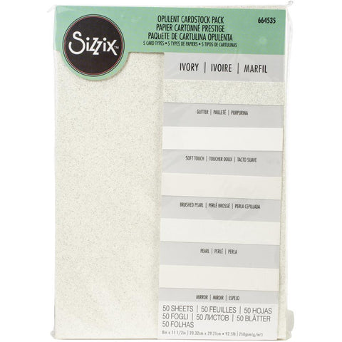 Sizzix Surfacez Opulent Cardstock Pack 8"X11.5" 50/Pkg Ivory