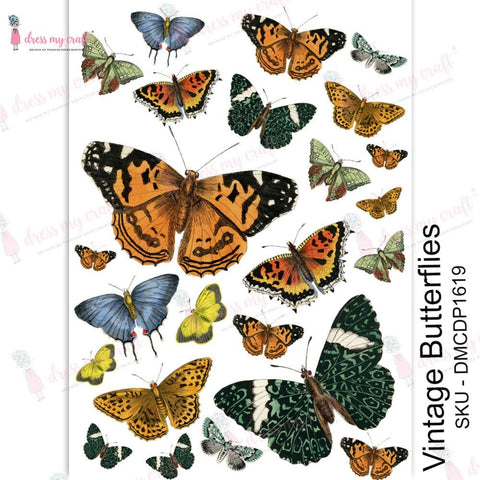 Dress My Craft Transfer Me Sheet A4 Vintage Butterflies