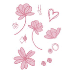 You Go Girl Stamp Set 14/Pkg Layered Florals, 3.9"X4.7"