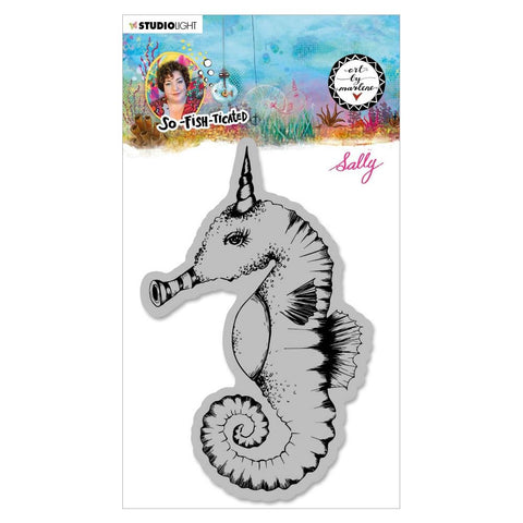 S40 Art By Marlene So-Fish-Ticated Cling Stamp Sally (Sea Horse)