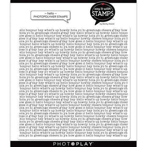 PhotoPlay Say It With Stamps Photopolymer Stamps Hello Background
